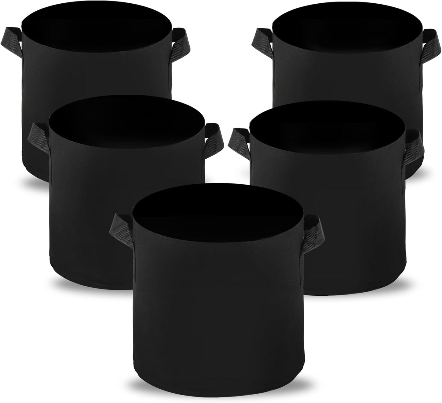 Zestaw 5 doniczek materiałowych 20 l – worek na rośliny 20 l – z włókniny – 30 x 25 cm, torba na rośliny z uchwytami na pomidory, ziemniaki, worki na grządki warzywne, donice na kwiaty - PuffoShop